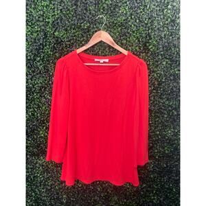 Loft Orange Long sleeve Blouse, size M